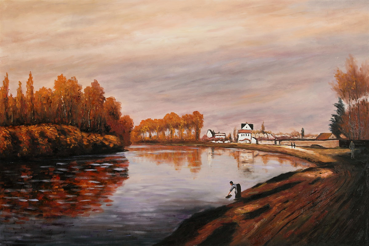 Autumn The Seine at Argenteuil - Claude Monet Paintings